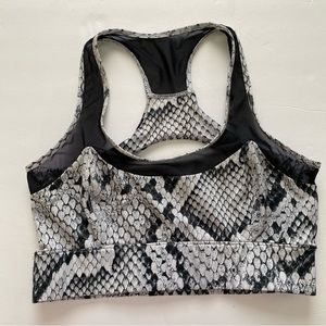 Varley Women’s Gray High Support Snakeskin Print Bassett Sports Bra Size…‎